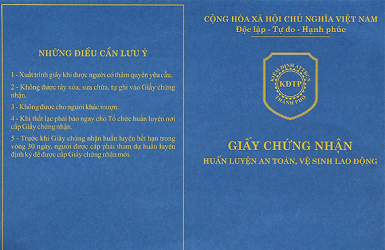 Giấy chứng nhận an toàn vệ sinh lao động