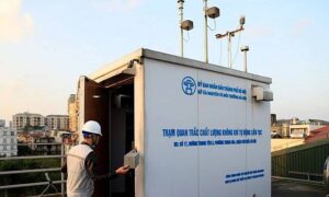 Trạm quan trắc không khí theo dõi chất lượng không khí xung quanh.