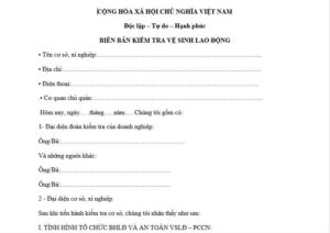 biên bản kiểm tra an toàn vệ sinh lao động
